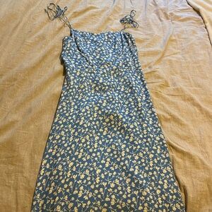 Reformation blue floral midi dress